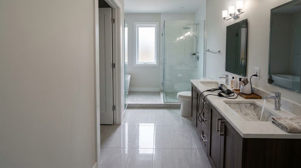 Electrical safety hazards and GFCI protection in a bathroom